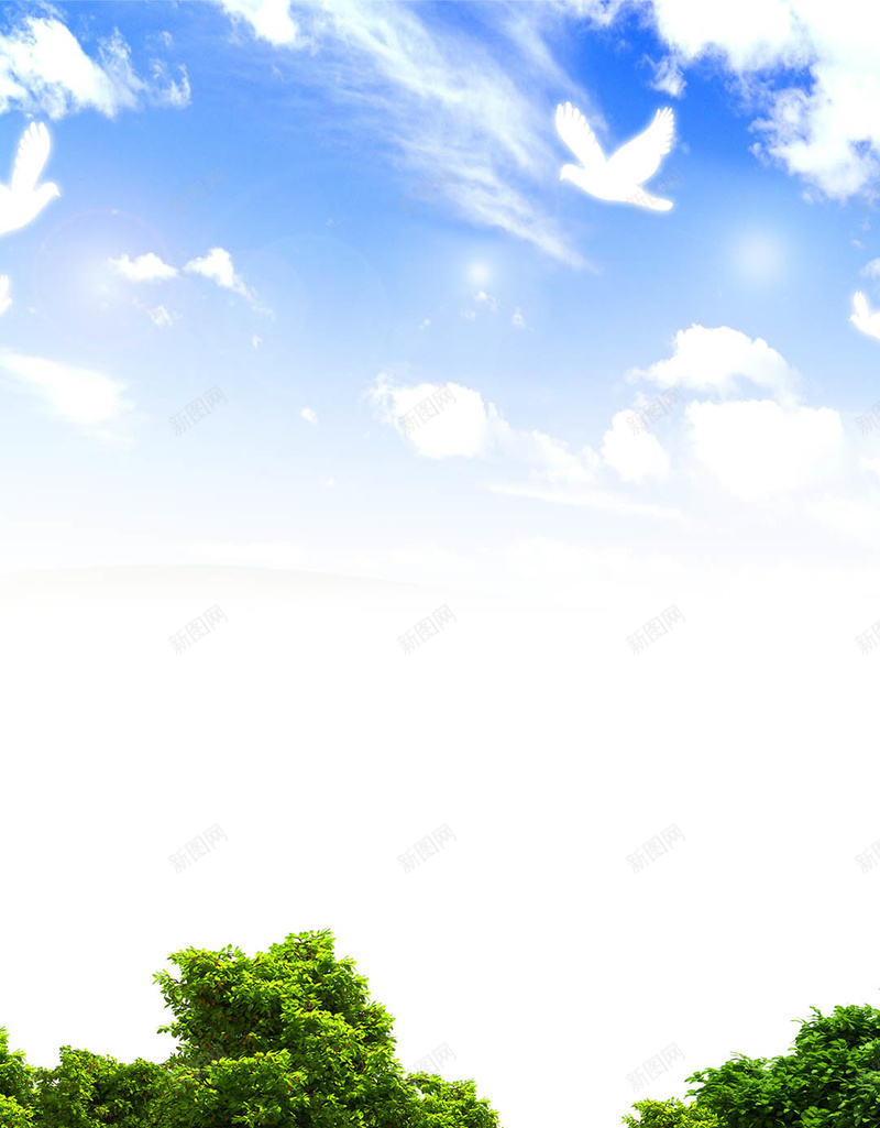 蓝色摄影风景植树节PSD分层H5背景psd_新图网 https://ixintu.com H5 PSD分层 保护树木 天空 摄影 森林 植树节 环保 背景素材 草地 蓝色 风景