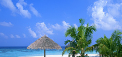 马尔代夫草屋酒店马尔代夫风光背景高清图片