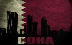 多哈卡塔尔国旗高清图片