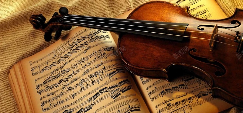 音乐类小提琴音符jpg_新图网 https://ixintu.com 复古 小提琴 摄影 海报banner 琴谱 质感 音乐类 音符 风景