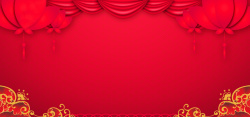 中式传统纹样年货节传统红色海报背景高清图片