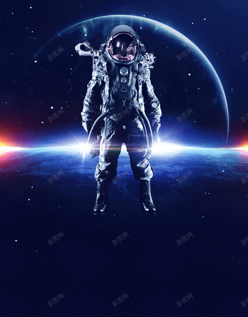 宇航员太空科技海报psd设计背景_新图网 https://ixintu.com 商务 太空 宇宙 宇航员 浩瀚 科幻 科技 科技感 科技风 高科技