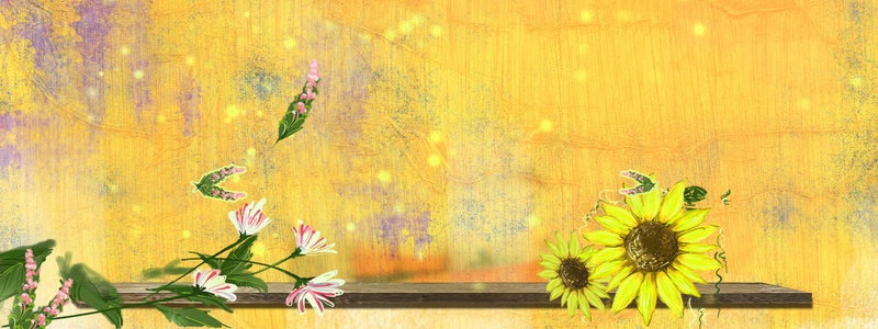 黄色油画向日葵背景背景