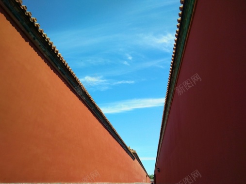 故宫的红墙很高背景