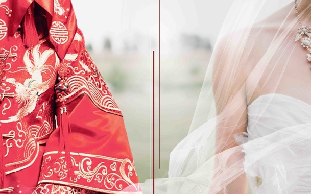 中式婚纱摄影影楼结婚照摄影写真海报背景模背景