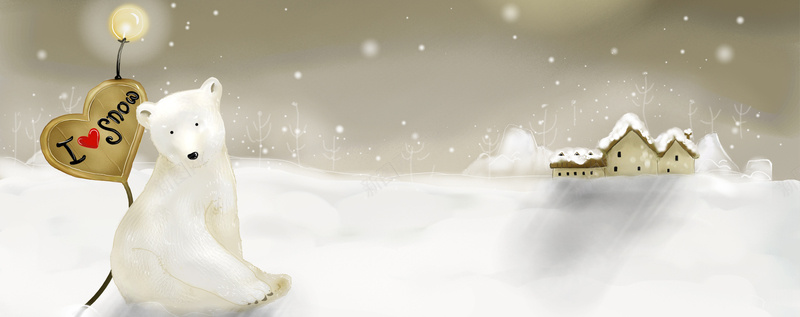 唯美冬季雪景海报背景banner背景
