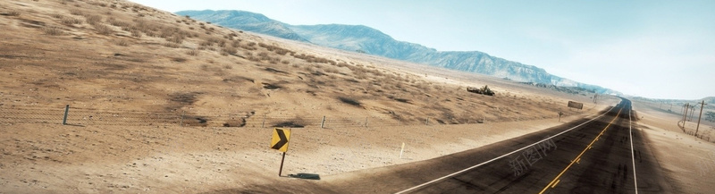 沙漠公路banner创意背景
