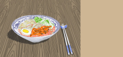 海碗手绘中国风中国传统美食面banner海报高清图片