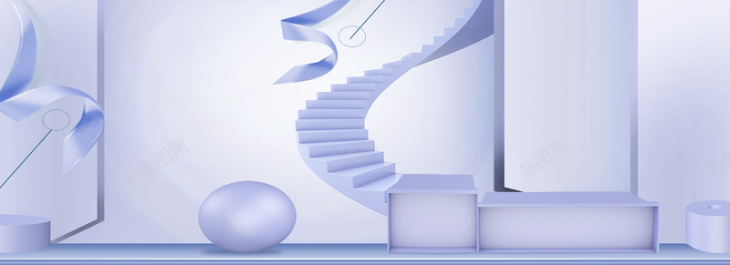 紫色典雅大气化妆品展台bannerpsd设计背景_新图网 https://ixintu.com 典雅 化妆品 大气 展台 楼梯 淡雅 简约 紫色
