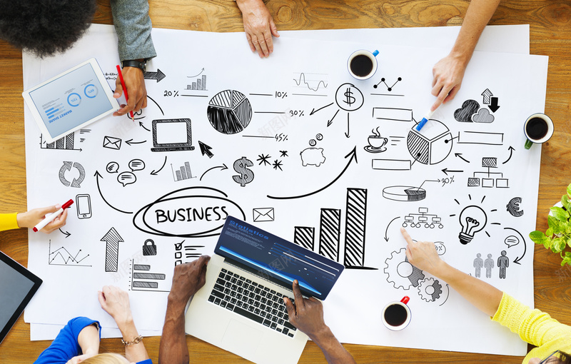 看手绘信息图表的职业人物背景jpg设计背景_新图网 https://ixintu.com PPT 人物 信息 合作 商业 商务 图表 手绘 职业 职场