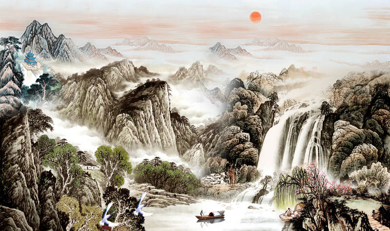 山水电视墙背景psd设计背景_新图网 https://ixintu.com 中国风 中式 中式背景 墙画 壁挂 壁纸 室内 玄关 电视墙 装修墙纸 豪华