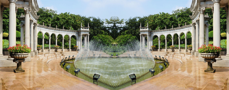 喷泉建筑风景背景摄影图片
