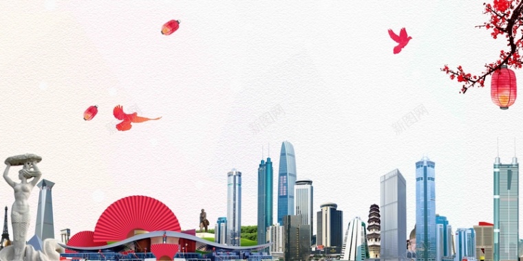 深圳印象旅游宣传海报地标建筑背景背景