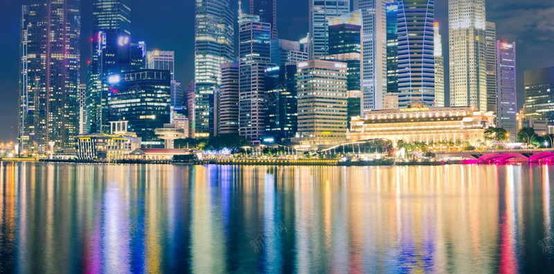 新加坡城市背景psd_新图网 https://ixintu.com 城市 城市夜景 夜景 大厦 摄影 新加坡 灯光 风景