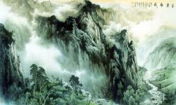 山峰水墨画素材