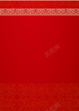 中国传统花纹边框红色新年背景背景