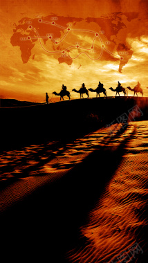 沙漠丝绸之路H5背景摄影图片