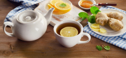 生姜蜂蜜茶水背景高清图片