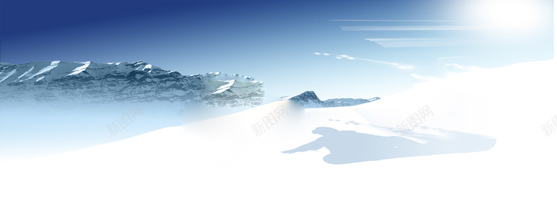 简约雪山背景背景