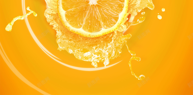 橘子橙汁橘色背景psd设计背景_新图网 https://ixintu.com 橘子 橘色 橙汁 水花 波纹 渐变 素材 背景