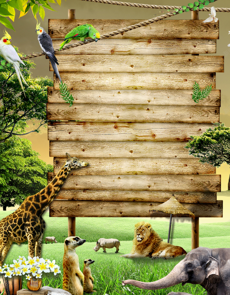 动物园复古宣传海报背景psd设计背景_新图网 https://ixintu.com 动物园 复古 宣传 棕色
