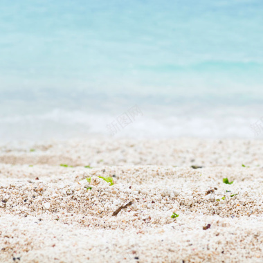浅蓝色沙滩背景摄影图片