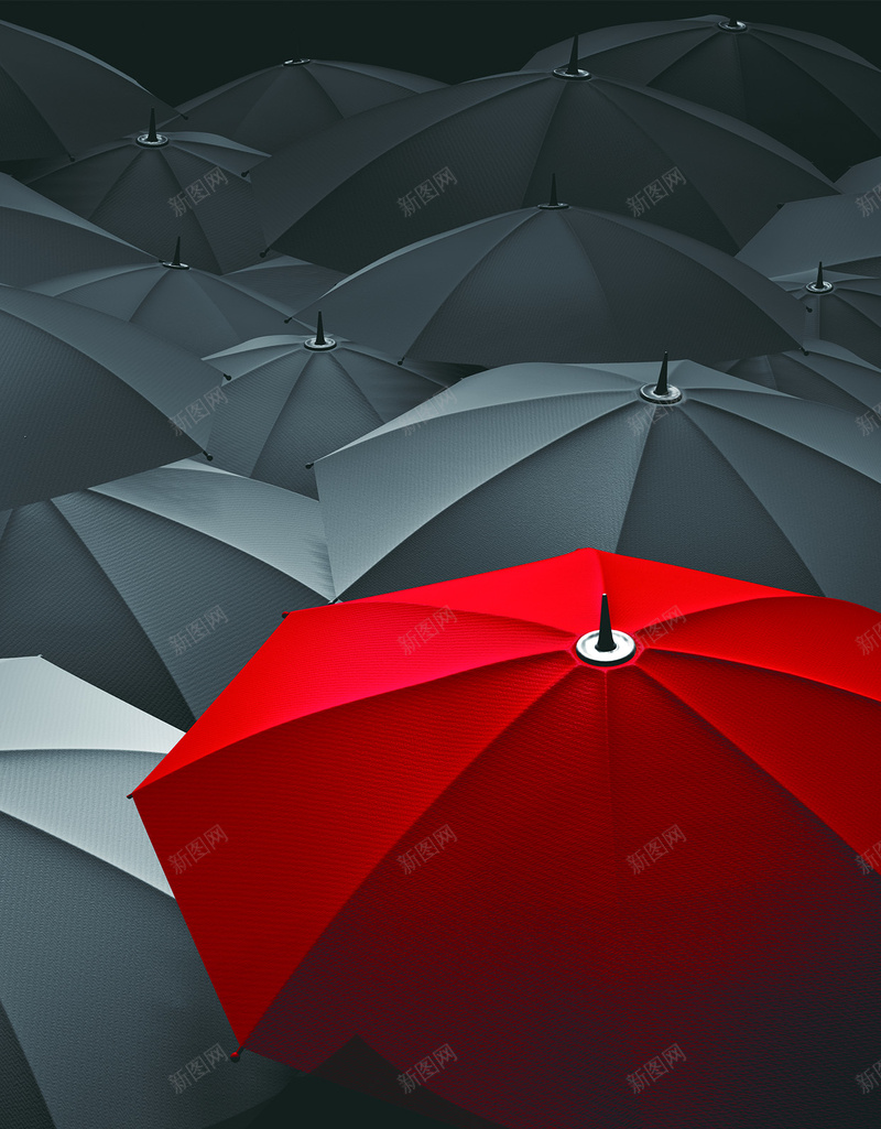 雨伞摄影H5背景psd_新图网 https://ixintu.com H5 H5背景 h5 摄影 红色 雨伞 风景 黑色