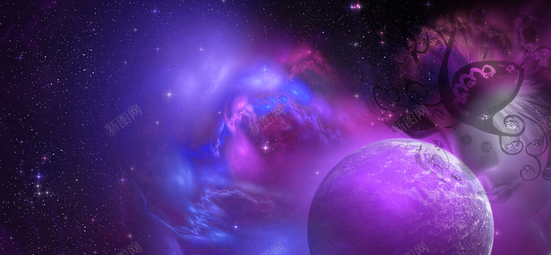 梦幻星空紫色星空几何背景背景