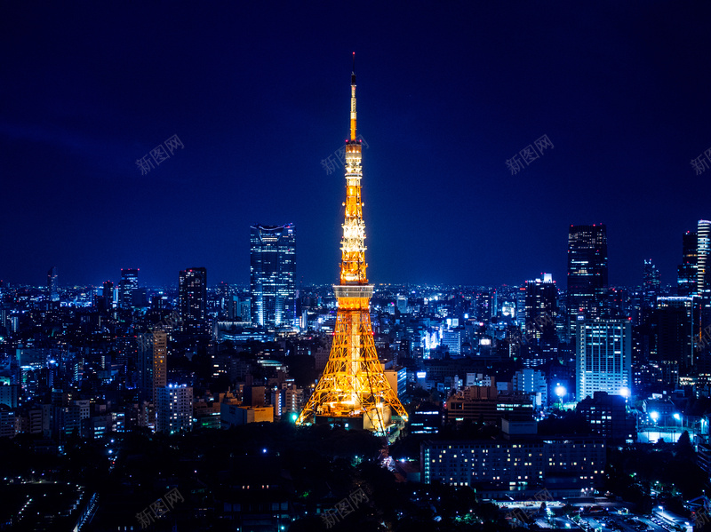 日本东京她夜晚背景jpg_新图网 https://ixintu.com 东京 东京塔 俯瞰 城市 夜晚 天空 摄影 日本 蓝色 风景