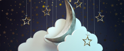 金属月亮金属质感星星月亮高清图片