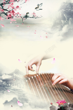 马头琴中国民乐乐器中国风民乐招生海报背景高清图片