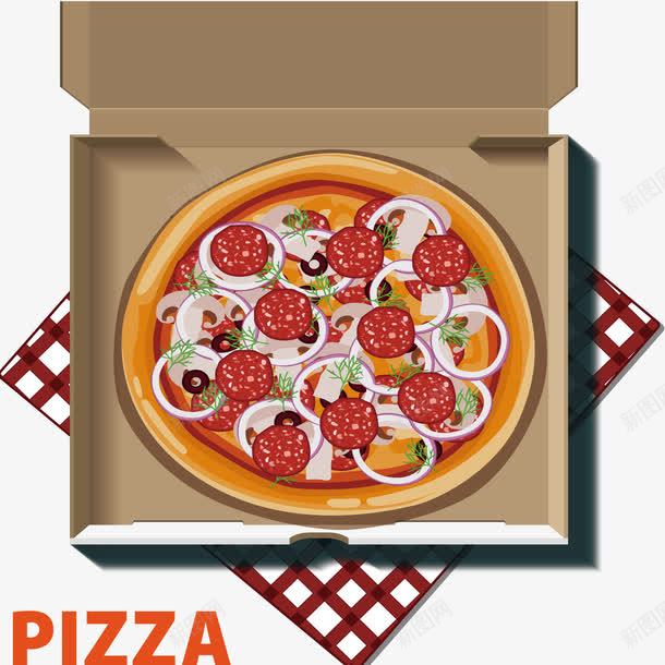 盒子里的披萨矢量图ai免抠素材_新图网 https://ixintu.com 外卖 披萨 盒子 食物 矢量图