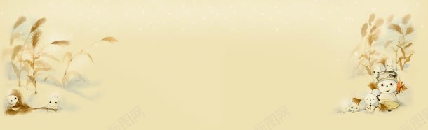 卡通秋季芦苇背景bannerjpg设计背景_新图网 https://ixintu.com banner 秋季 背景 芦苇