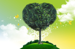 绿色家园图片下载爱心树杆海报背景高清图片
