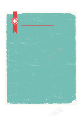 绿色书信信纸红十字标签背景背景