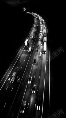 黑白道路H5摄影摄影图片