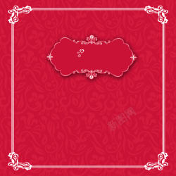 红花纹中国风边框花纹背景高清图片