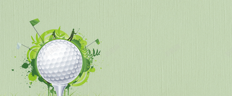 高尔夫健身运动绿色banner背景