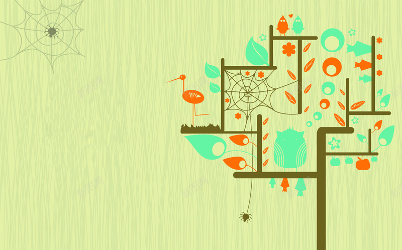 抽象树背景海报psd设计背景_新图网 https://ixintu.com 叶子 抽象树 树木 清新 环境 绿色 绿色背景 自然