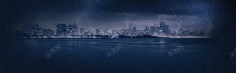 夜景雷电下雨背景psd_新图网 https://ixintu.com 下雨 夜景 摄影 海报banner 雷电 风景
