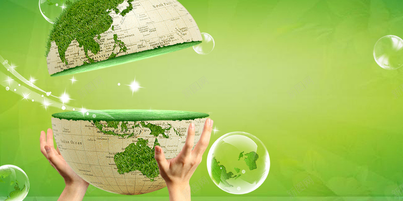 世界地球日海报背景psd设计背景_新图网 https://ixintu.com 世界 世界地球日 保护地球 地球日 气泡 绿色