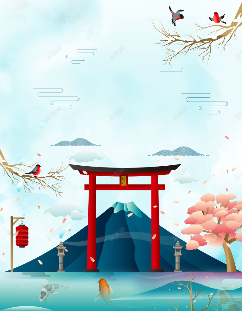 卡通日本旅游旅行psd设计背景_新图网 https://ixintu.com 传统 卡通 国庆长假 富士山 度假 度蜜月 扁平 手绘 旅游 旅行 日本 景点 樱花 海报 游玩 环游世界 简笔画山