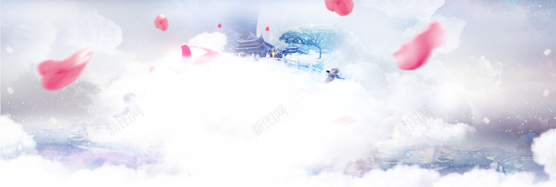 七夕淘宝banner创意psd设计背景_新图网 https://ixintu.com 七夕 中国风 云霞 夜景 梦境 海报banner 节日