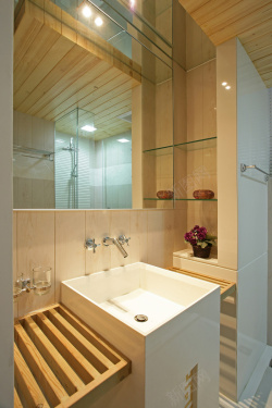 日式室内设计日式浴室洗手台背景高清图片