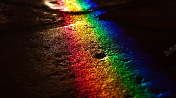 彩虹创意坑洼道路背景
