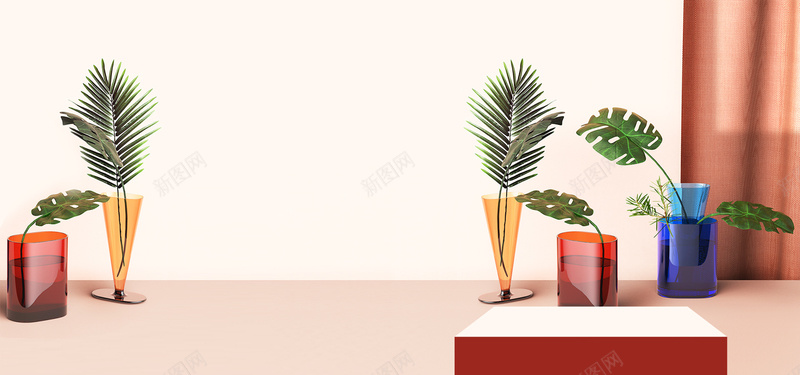 简约北欧清新家电特卖banner背景