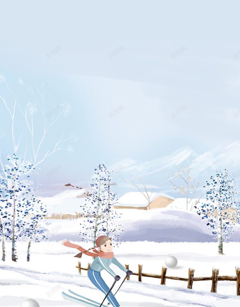 冬季滑雪小清新手绘蓝色bannerpsd设计背景_新图网 https://ixintu.com 冬天 冬季 冬季暖歌 冬日暖歌 冬至 大寒 大雪 寒冬 小寒 小雪 暖冬 节气 设计 雪 雪景 雪花