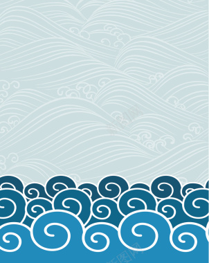 蓝色中国风传统元素花纹纹理平面广告矢量图背景