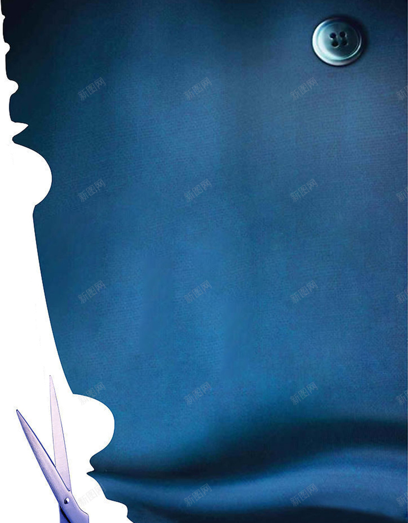 蓝色裁剪服装海报背景psd设计背景_新图网 https://ixintu.com 剪刀 服装设计 海报 背景 蓝色 衣服 裁剪
