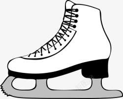 鞋子轮廓手绘滑冰鞋轮廓装饰高清图片